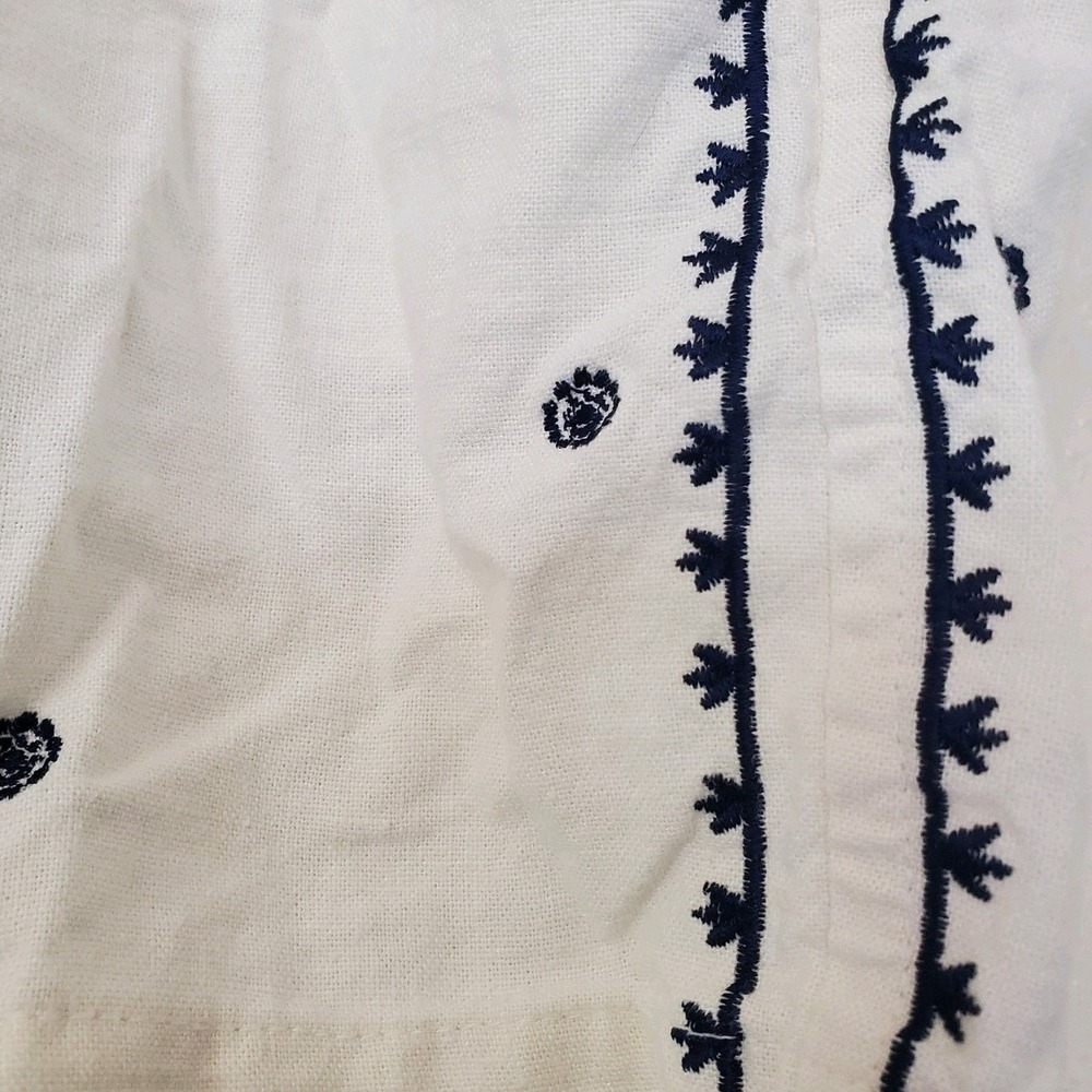 Old Navy Womens Large White Linen Blend Embroidered Tassel Pull On Shorts Navy - Picture 7 of 16